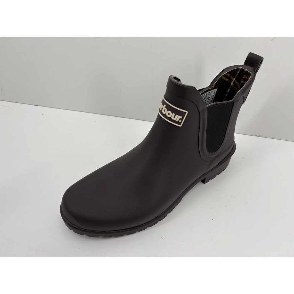 Barbour Wilton Wellington Womens UK 6 Chelsea Ankle Rain Boots Eggplant, US 8